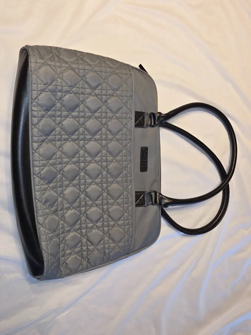 CoolBell Gray Quilted Tote Computer Bag 15.6 Inch Laptop